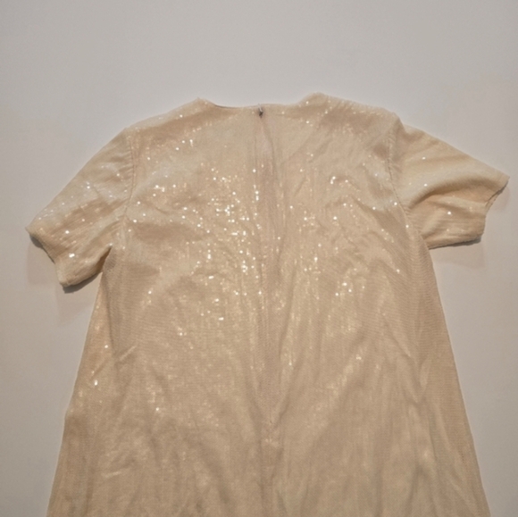 Rosetta Getty Sequin Short Sleeve Maxi Dress In Cream Size M - Picture 9 of 12